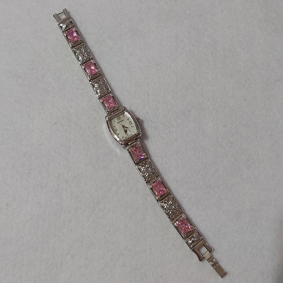 Croton Ladies Watch w/Pink Crystal Stones - Picture 4 of 12